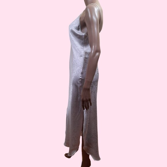 Vintage Blush Pink Satin Long Nightgown Slip Dress Nightie Size M 80s - Picture 5 of 10